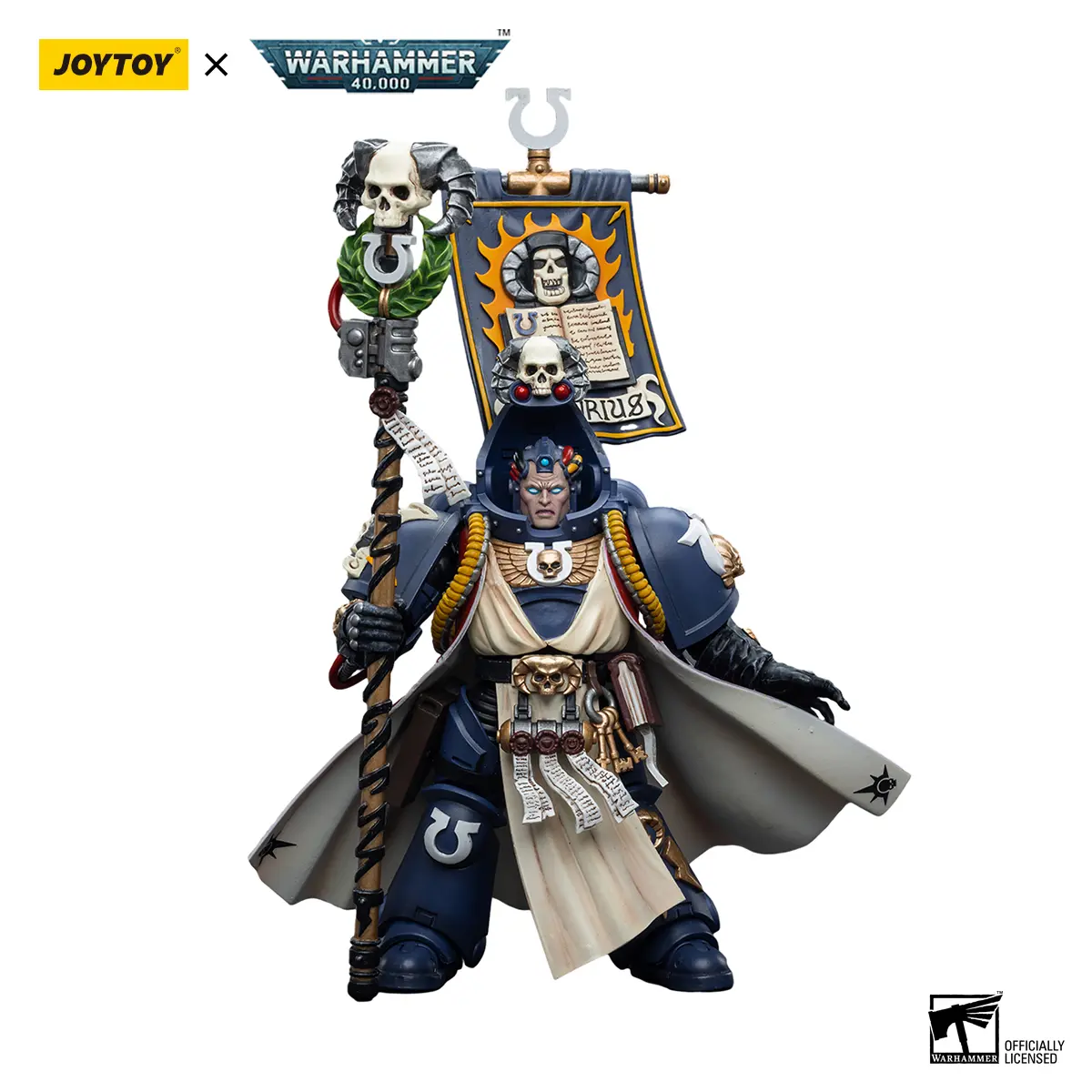 Joytoy 1/18 High-Detail Ultramarines Chief Librarian Tigurius Small Action Figurine - ABS/PVC Upgraded Non-Toxic Material, Screen-Accurate, Ages 12+, Model JT6885, Collectible Toy, Upgraded Material
