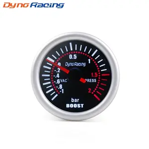 Dynoracing 2'' 52mm Universal Smoke Len Turbo Boost Gauge Bar LED Digital Pointer Boost Gauge 12V Gauge Meter Car gauge