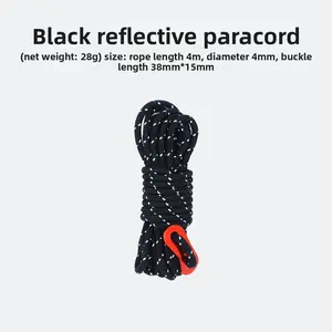 4MM wind rope outdoor canopy windproof rope support rod fixed pull rope 4 meters tent reflective camping rope adjustment rope camping