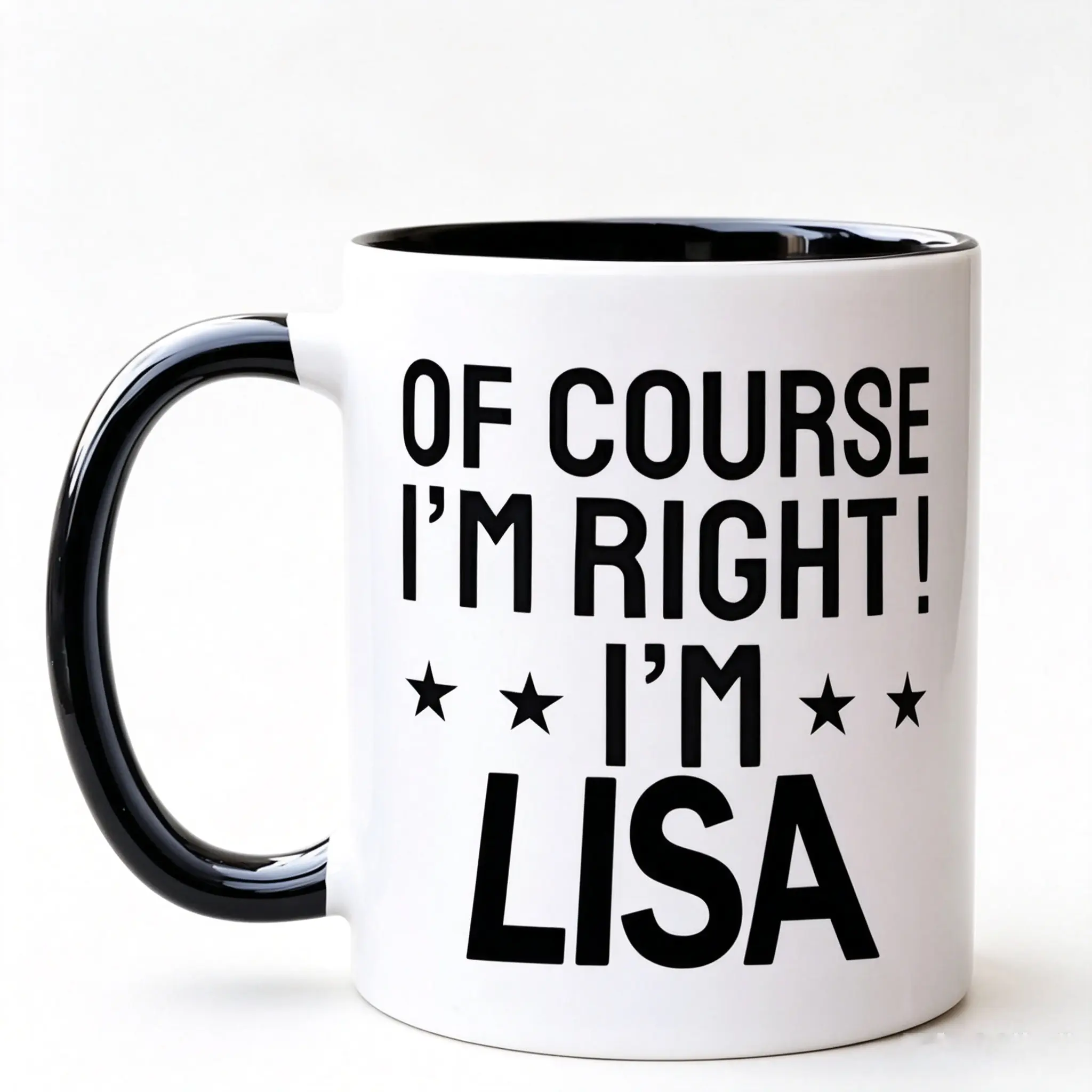 Custom Name Mug Funny Ceramic "Of Course I'm Right" Coffee Cup for Office Gift