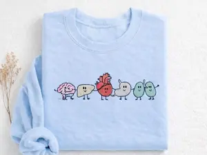 [MADE IN US] Embroidered Organ Friends Sweatshirt, Anatomy Gift