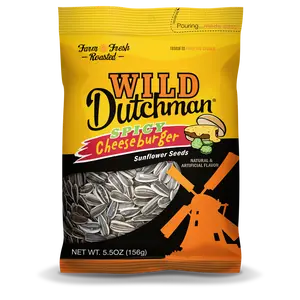 SPICY CHEESEBURGER FLAVORED SUNFLOWER SEEDS • 5.5 OZ/12 pack