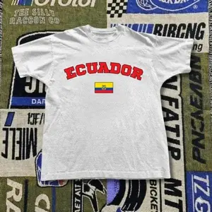 Ecuador Women's Baby Tee, Ecuador Y2K Graphic Tee, Vintage 2000s Aesthetic Shirt, Ecuador Flag Top for Women