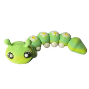 Cute Caterpillar Stress Relief Toy with Daisy Accents
