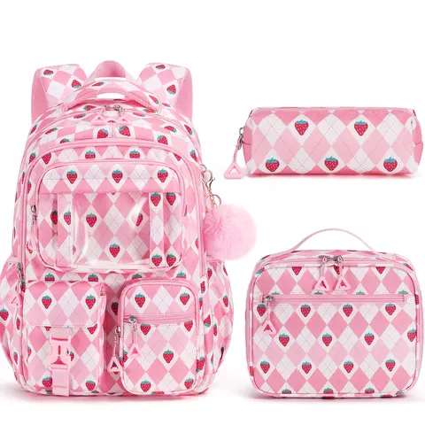 Fimibuke 3 PCS Middle High School Student Teen Girl Backpack with Lunch Bag Pencil Pouch Set, Waterproof School Bag Bookbag Backpack Daypack dealsforyoudays