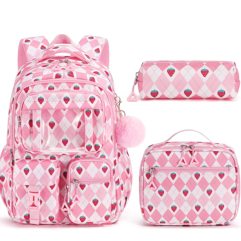 Fimibuke 3 PCS Middle High School Student Teen Girl Backpack with Lunch Bag Pencil Pouch Set, Waterproof School Bag Bookbag Backpack Daypack dealsforyoudays