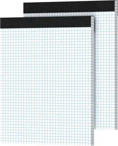 Graph Paper 8.5 X 11, 2 Pack, 4X4 Quad Ruled, Grid Paper Pad 8-1/2" X 11.75", Grid Pad 8.5 X 11.75, Engineering Notebook, Easy Tears Off, White 70 Gsm Graft Paper Ciphyfee