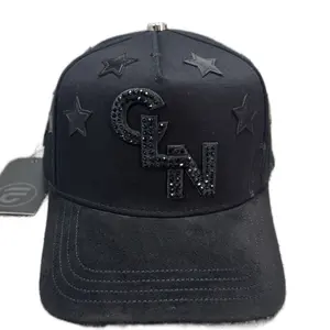 Hat CLN Culiacan All Black Stars Crystals Edition SnapBack Full Set with Keychain Custom Box and Dust Cover