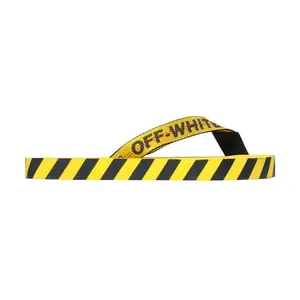 Off-White Diagonal Stripes Flip Flops Yellow Black AW 20 (men) by StockX