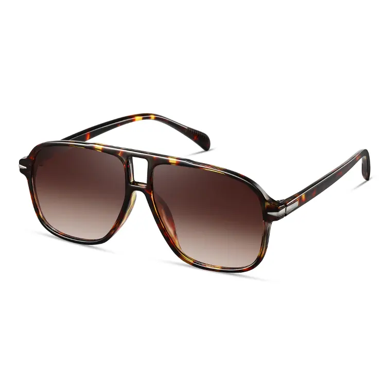 KIMORN Unisex Retro Aviator Sunglasses - Lightweight Plastic Frame, UV-Protection Lenses, Casual Stylish Glasses, Easy to Pair with Outfits, Comfortable Outdoor Wear Accessory, Ideal for Driving, Fishing, Cycling, W/ Soft Cloth Cleaner, Multi-Colors