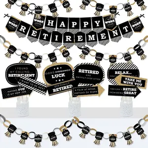 Big Dot of Happiness Happy Retirement - Banner and Photo Booth Decorations - Retirement Party Supplies Kit - Doterrific Bundle