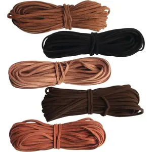 55 Yards 2.6mm Suede Cord Faux Leather Cord String Rope Thread for Bracelet Necklace Beading  DIY Crafts (5 Colors)