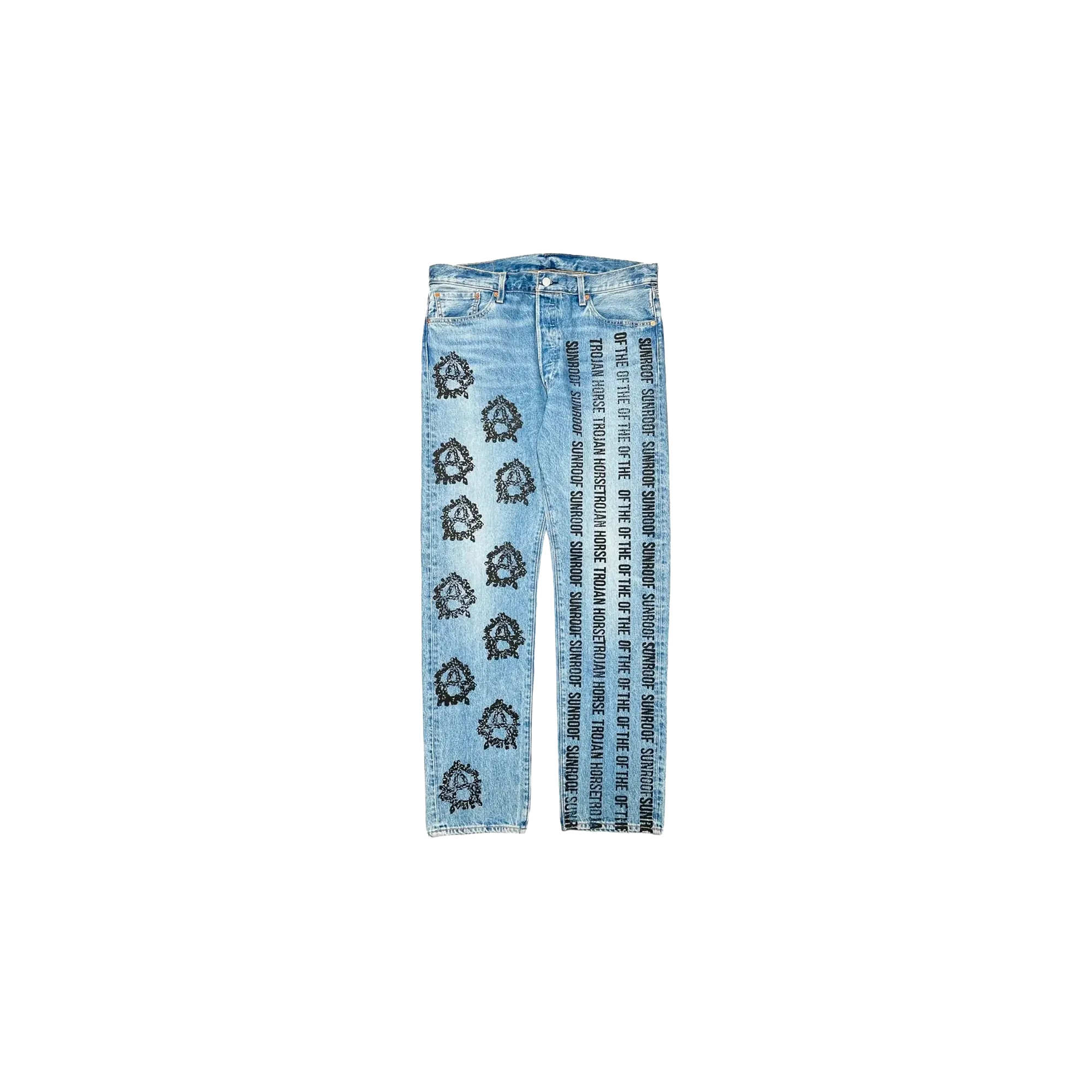 Levi's 501 Virgil Abloh Logo Jeans "Sunroof Of The Horse - Indigo / Black" DT301