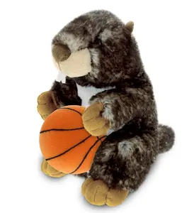 SUPER SOFT PLUSH - STANDING MARMOT WITH BASKETBALL PLUSH