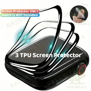 KAYKWONG'S 3 Counts Protective Screen Protector Film for iWatch S11/10/9/8/7/6/5/4/3/2/1,, Smooth Surface, Anti-Fingerprint, TPU Full Coverage Transparent, Fits 38/40/41/42/44/45/46/49mm Models