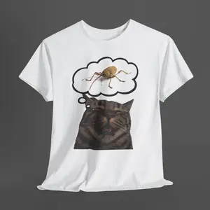 "Cat Wants Weevil" Graphic Cotton T-Shirt, Casual Unisex Heavy Tee