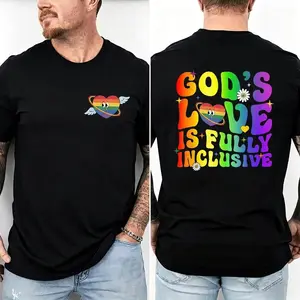 God's Love Is Fully Inclusive Christian Jesus LGBT Gay Pride T-Shirt Tshirt Menswear