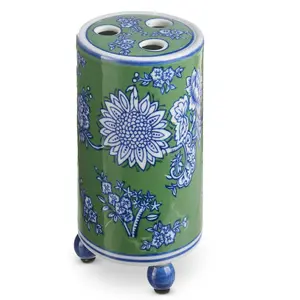 7.25" Green and Blue Tulip Vase