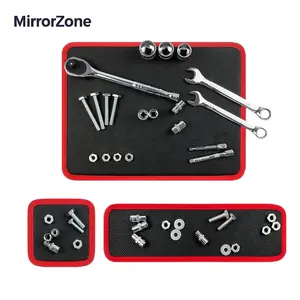 Flexible Magnetic Tool Holder Mat for Bolt Screw Wrenches Collapsible Telescoping Magnetic Pickup Tray for Easy Access,Garage Workshop,Scratchproof PVC Surface with Non-Slip Grip | Auto Repair,Toolbox Organizer for Mechanics & DIY