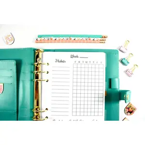 A5 Planner Habit Tracker, Filofax A5 Planner Inserts, Carpe Diem A5 Inserts, Pre-punched A5 Planner Weekly Habit Tracker