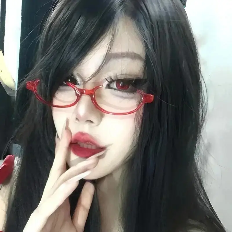 Cosplay red-framed glasses Akemi Homura character portrayal half-frame without-glass eyewear accessory eyewear