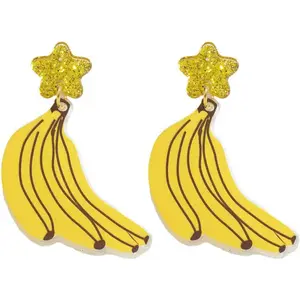 Cute Lifelike Fruit Banana Earrings Imitation  Banana Dangling Earrings for Women Funny  Peeled Fruits  Holiday