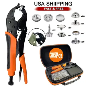 SJPACK 305x Heavy Duty Snap Fastener Tool Kit Boat Cover Metal Snaps Canvas Sewing Tarp