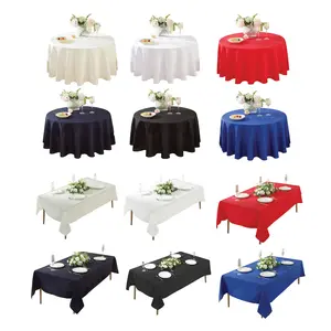 Polyester Tablecloth All Size Premium Tablecloth, Wedding Tablecloths, Washable Polyester Table Clothes Cover for Kitchen Dining, Wedding Birthday Party, Buffet Restaurant, Banquet