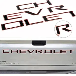 Replacement for Chevrolet Raised 3D Tailgate Letters BLACK & RED || 2019 - 2023