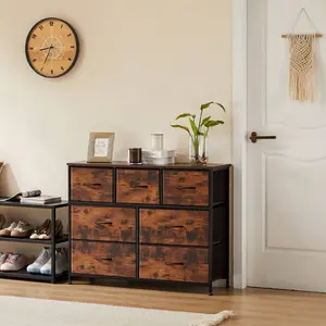 Desser For Bedroom With 7 Fabric Drawers Organizer Storage Closet Chest Clothes Cabinet, Clothes Organizer,Kids Dresser Organization And Storage, Nursery