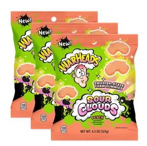 WARHEADS Sour Clouds Peach 4.5 oz Bags - 3 Pack