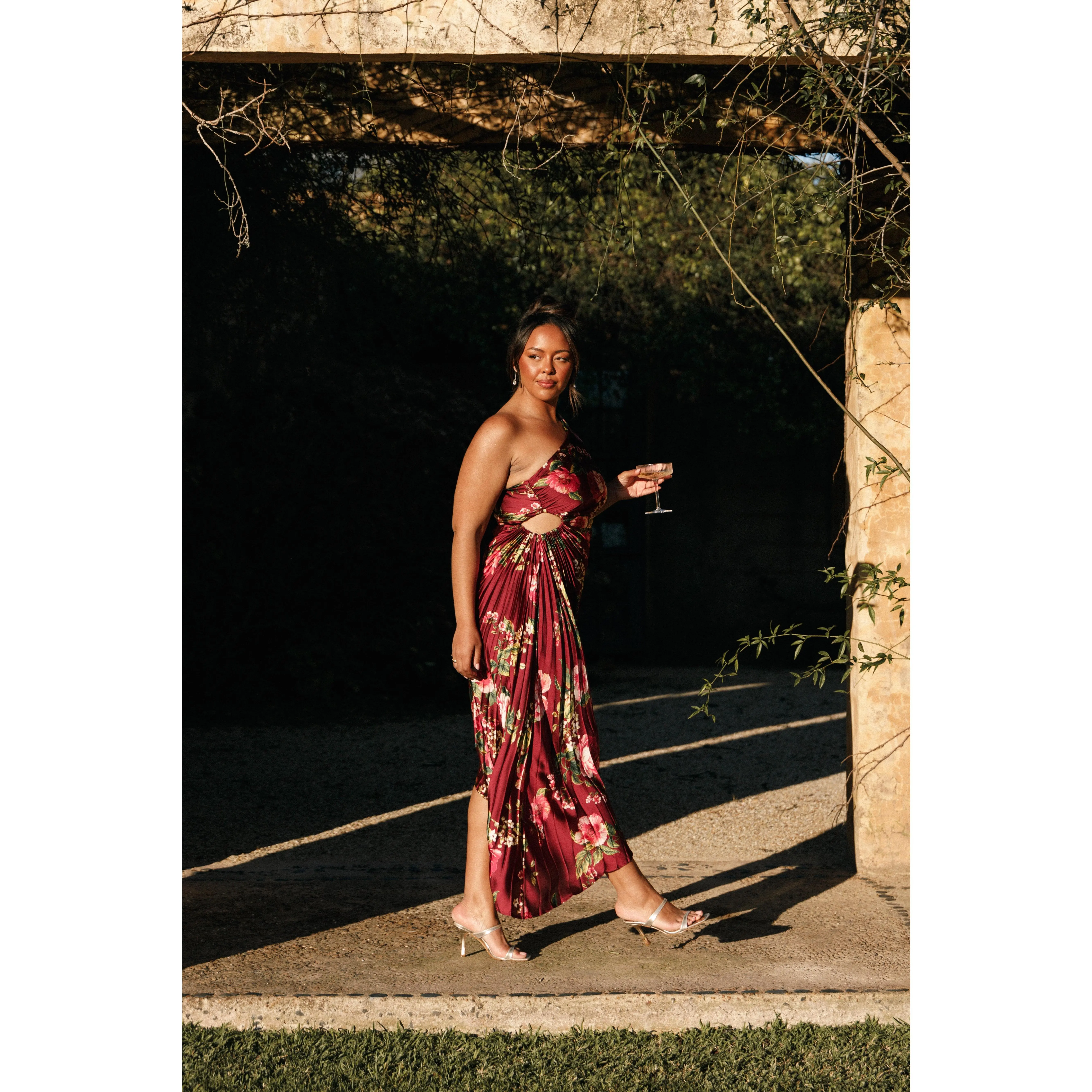 lilac one shoulder maxi dress Luli One-Shoulder Cut-Out Maxi Dress Lilac