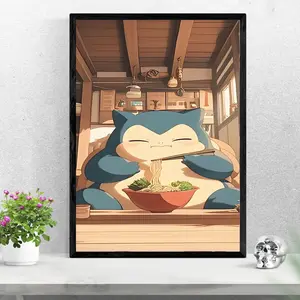 Snorlax, Ramen Series, Pokémon, Japanese Style Anime Poster, Home Decor, Wall Art