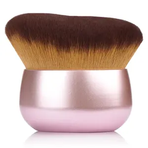 Makeup brush, suitable for mixing makeup and bronzer, wide head design for a more even and beautiful makeup effect; oval face makeup brush, can be used wet or dry, pink and rose gold.