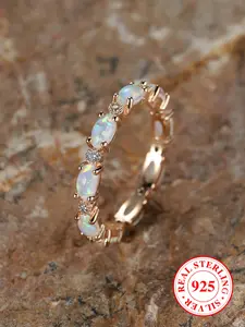 S925 Sterling Silver Oval Shaped Moissanite Decor Ring, Fashion Accessories for Women & Girls, Trendy All-match & Exquisite Jewelry for Birthday Gift, Moissanite Rings, Elegant Ring, Beautiful Rings