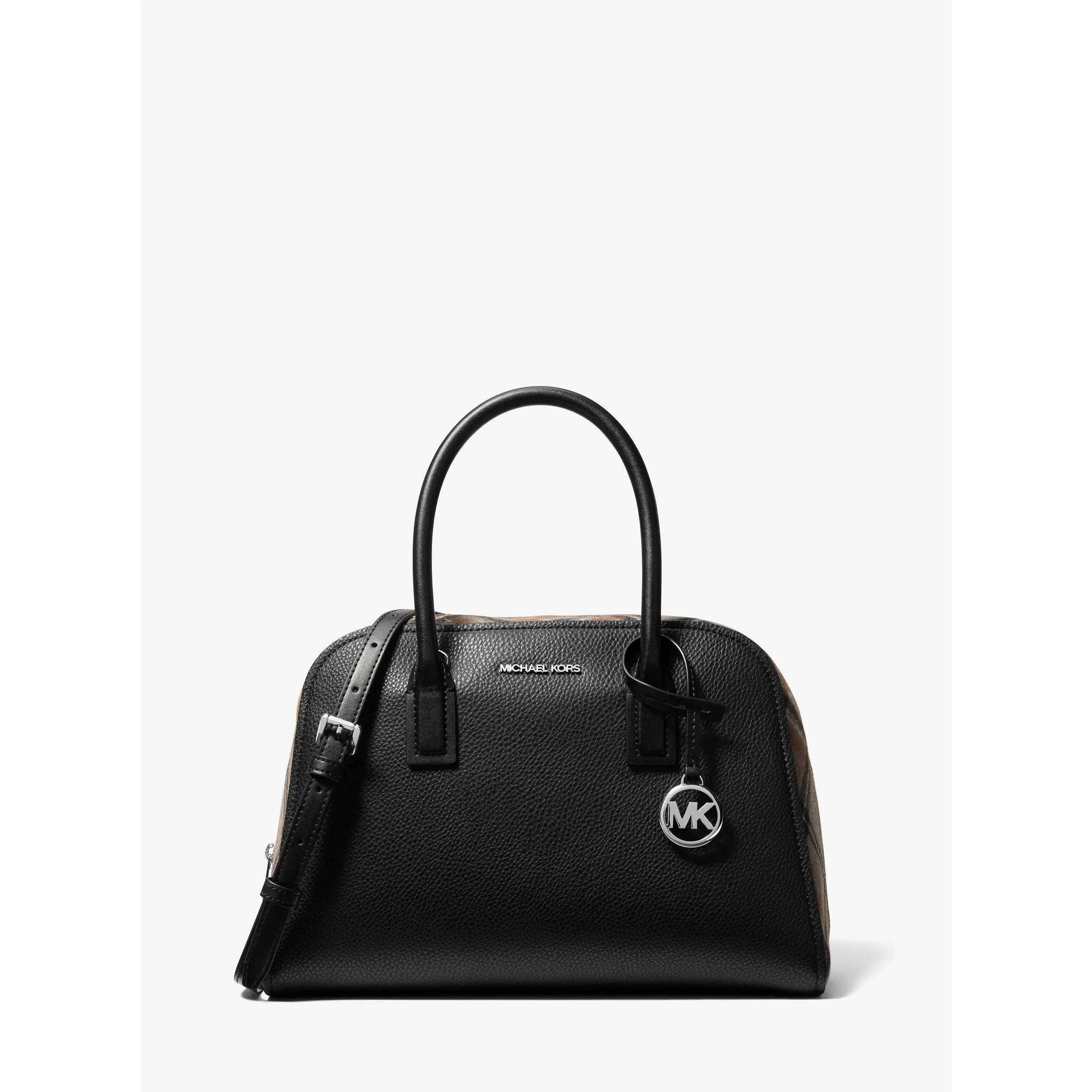 Ashton Medium Smooth And Plaid Wool Blend Satchel