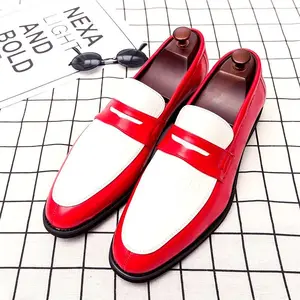 Men’s Plus Size Color-Block Trendy Slip-On Penny Loafers – Comfortable, Non-Slip, Casual, Durable Rubber Sole, Microfiber Upper – For Men – Suitable for Casual Wear – Perfect Gift for Fashionable Men