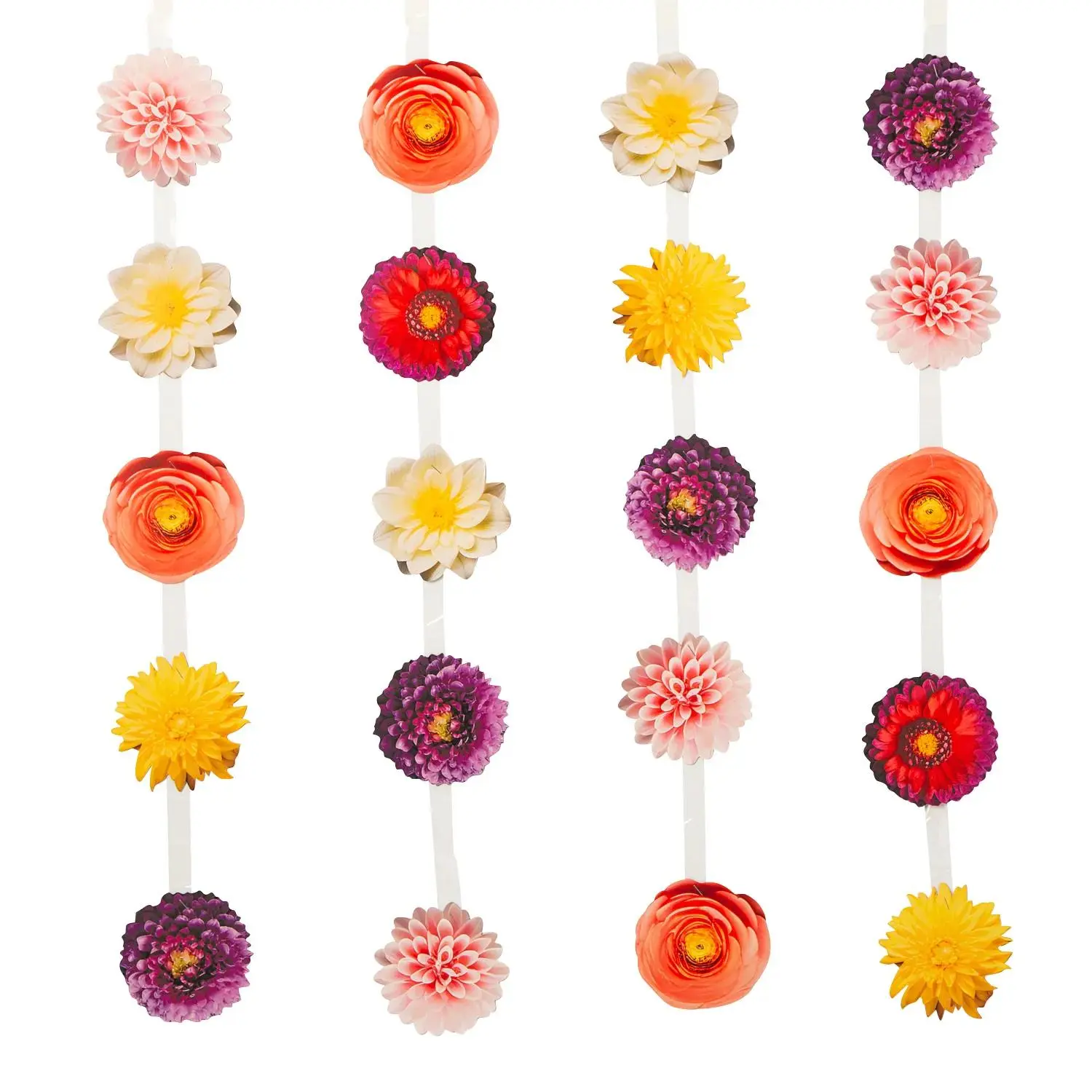 Fun Express 5" x 34" Colorful Floating Flowers Hanging Decoration - 12 Pc.