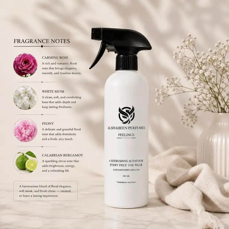 Alshaheen Perfumes Fresh Scent Long-Lasting Home Fragrance Spray - 500ML Home Fragrance Products, Ideal for Clothes, Closet, Fragrances