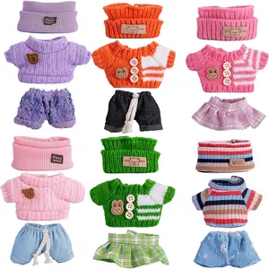 6 sets clothes for Labubu,Labubu Outfits,Clothes Set for 17cm Lububu Doll,3 Piece Set Hat Clothing for LA BUBU, Stylish Adorable Accessories (No Doll&Shoes)