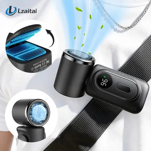 Multifunctional Cooling Fan - Mini Portable Pocket Rechargeable Handheld Fan, 5-Speed, 3000mAh Battery, 180° Rotatable Head, Adjustable Speed, EU Plug, Hands-Free, for Car, Desk (Household Appliances)