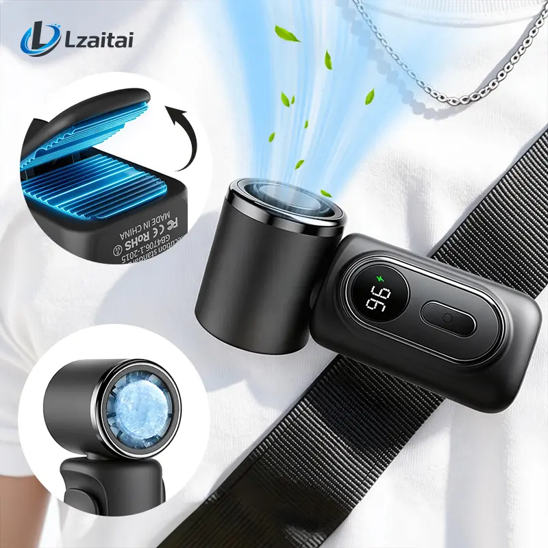 Multifunctional Cooling Fan - Mini Portable Pocket Rechargeable Handheld Fan, 5-Speed, 3000mAh Battery, 180° Rotatable Head, Adjustable Speed, EU Plug, Hands-Free, for Car, Desk (Household Appliances)