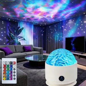 16 Colors Changing Aurora Projection Lamp / Aurora Projector Star Projector Night Light Atmosphere Light ,RGB Colorful Lighting  Ambient Light Ocean Wave & 3D Water Ripple USB-Powered & Remote Control