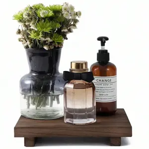 Small Bathroom Counter Organizer, Wooden Decorative Tray, Rectangular Cosmetic Rack, Kitchen Soap Bottle Holder, Home Party Gift