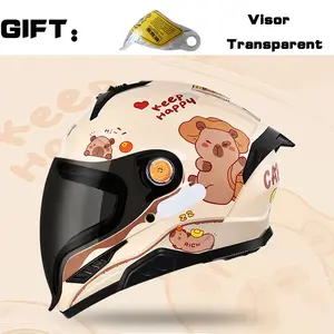 Nbtk Brand Full-Face Motorcycle Helmet, A transparent lens as a gift, you can drink water while wearing, small, not recommended for adults, Abs Material with Eps Padding, Removable Liner, Ventilation, Equipped with visor, Unisex, All-Season