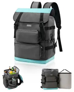 Odoland 2-in-1 Cooler Backpack with Removable Insulated Bag, 26L Leak-Proof Dry Wet Separation Backpack with 9L Cooler (20 Cans) for Beach Picnic Camping Day Trip, Lunch Diaper Bag for Men Women