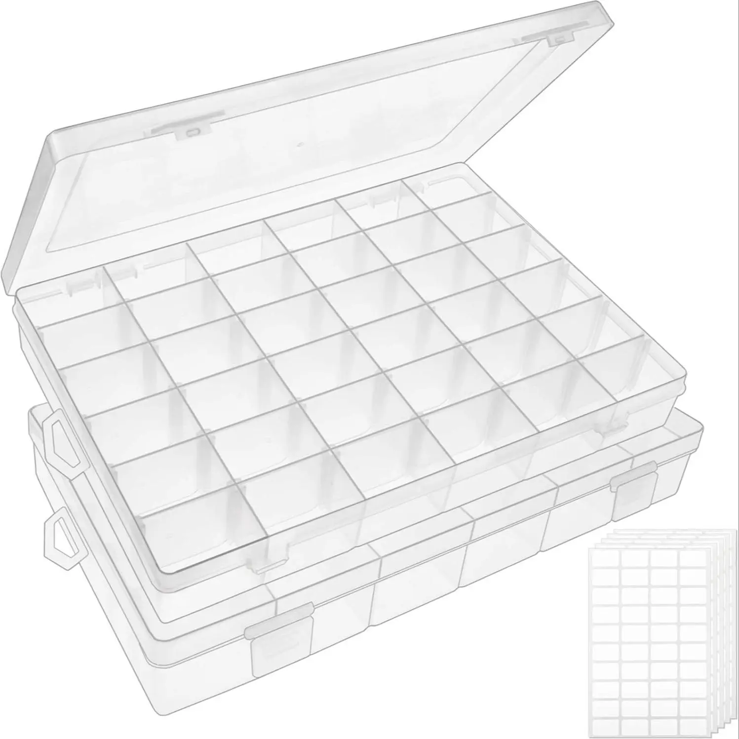 36 Grids Clear Plastic Box with Adjustable Compartment Dividers, Versatile Storage for Beads, Jewelry, Fishing Tackle & DIY Crafts, Bead Storage Containers, Bead Organizer Box
