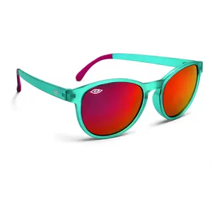Lennon's Strawberry Fields Sunglasses - Teal Translucent Frame & Strawberry Pink/red Mirrored Lenses UV400 Protection