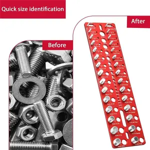 Thread Checker Nut and Bolt Thread Checker Gauge 30 Bolt Size Finder 15 Standard 15 Metric 19 Drill Gauges Dual-System Inch & CM Ruler Nut Identifier Tool for DIY, Mechanics, Woodworking