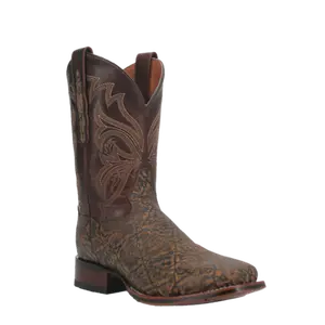 Dan Post Men's Harvey Faux Elephant Bone Brown Square Toe Boots DP4905